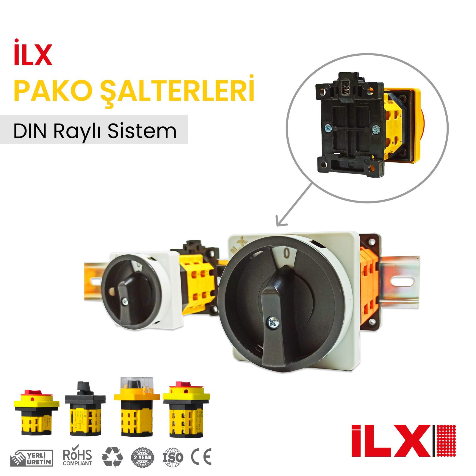 0-1 Aç-Kapa Pako Şalter 3 Fazlı A Tipi 48x48 | İL-XL4-A03-02098